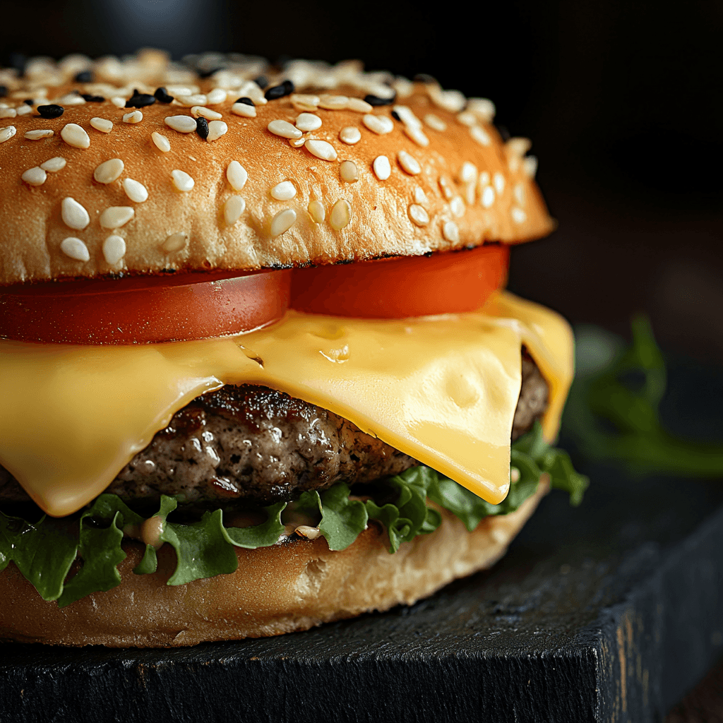 Swiss cheese on a burger