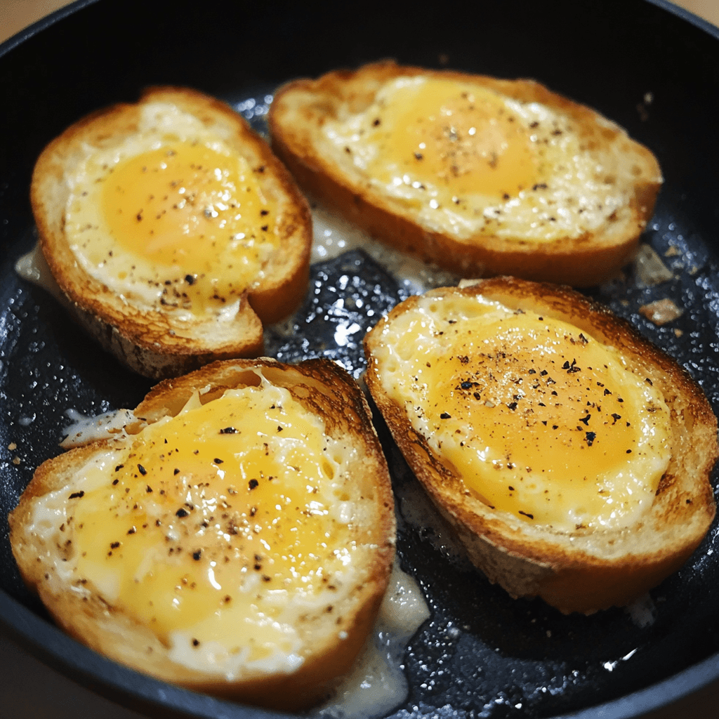 Cooking French toast in a pan