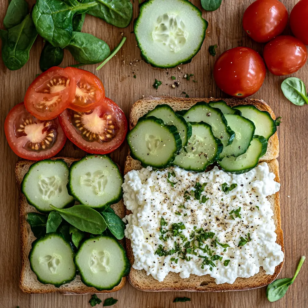 Ingredients for Low Calorie High Protein Cottage Cheese Toast