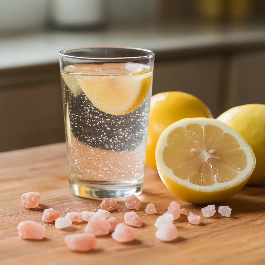 Serving Himalayan salt flush for detox